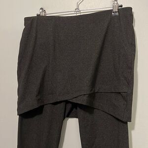 Cabi Women's Charcoal Heather Skirted Pull-On Stretchy Ankle Leggings